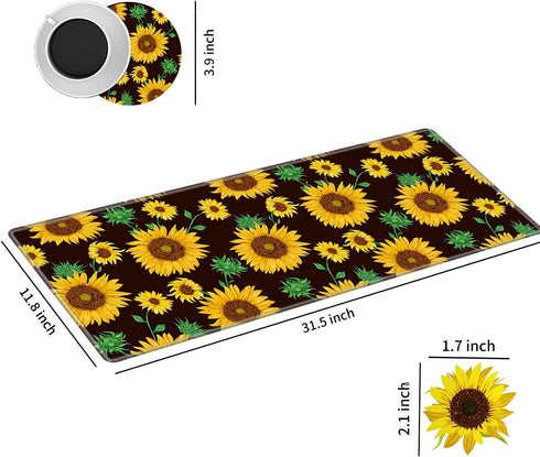 Large Gaming Mouse Pad with Stitched Edges, Desk Pad Protector, Computer Keyboard Mouse Mat Non-Slip Cute Desk Decor for Home/Office/Study Accesso...