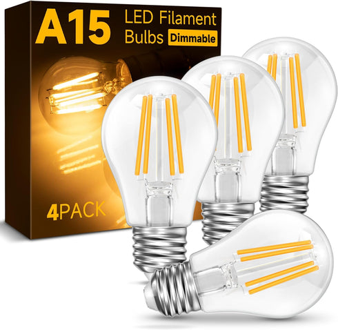 E26 Edison Light Bulb 40 Watt Equivalent, A15 Dimmable LED Light Bulbs, 5W LED Filament Light Bulb, Warm White 2700K, 500LM Ceiling Fan Light Bulb...