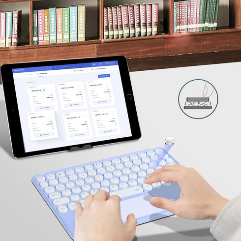 Bluetooth Keyboard, 10-inch Wireless Bluetooth Keyboard with Touchpad for iPad Ultra-Slim Small Portable Rechargeable Keyboard for iPad iPhone Tab...