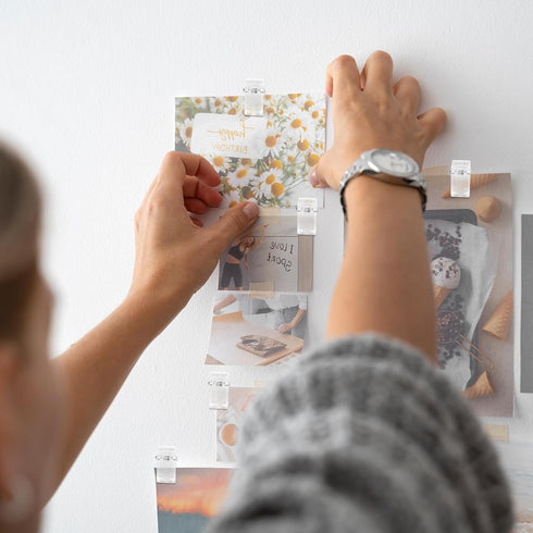 30 Pcs Self Adhesive Clips,Plastic Clips No Drill No Damage,Shower Curtain Clip Wall Clips for Hanging...