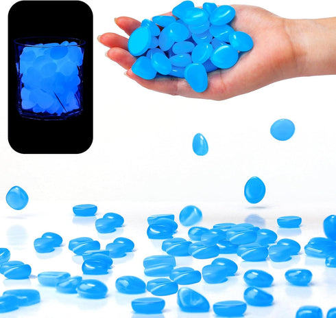 100 Pcs Glow in The Dark Rocks Glow in The Dark Pebbles Outdoor Fish Tank Rocks Aquarium Gravel Luminous Stones for Walkway Succulent Plant Decor ...