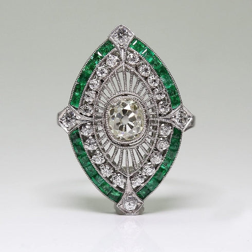 Vsoruln Evil Eye Rings 925 Sterling Silver Emerald Ring Cocktail Rings Anillos Para Mujer Oval Cut Green Gem Cubic Zirconia Promise Ring CZ Eterni...