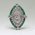 Vsoruln Evil Eye Rings 925 Sterling Silver Emerald Ring Cocktail Rings Anillos Para Mujer Oval Cut Green Gem Cubic Zirconia Promise Ring CZ Eterni...