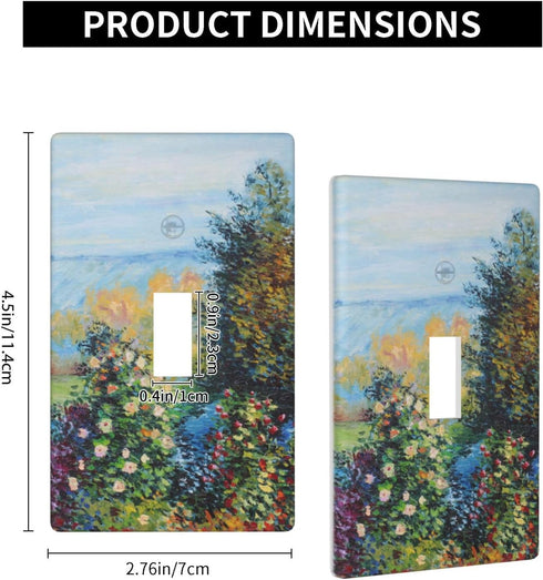 Summer Landscape 1 Gang Light Switch Cover Single Toggle Wall Plate Outlet Cover Decorative Faceplate Electrical Switchplate Home Decor 4.5" X 2.7...