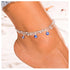 Boho Evil Eye Anklet Bracelet Layered Silver Chain Anklet Turkish Eyes Anklet Bracelets Beach Blue Eye Pendant Foot Chain Jewelry for Women and Gi...