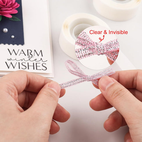 1800 Pcs 3/16in (5mm) Clear Mini Glue Point Dots,6 Roll Double Sided Self-Adhesive Dots Stickers for Craft,Ultra Thin Adhesive Dots,Permanent Stic...