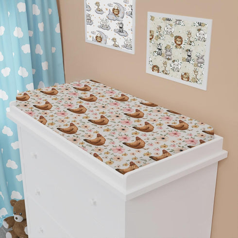 Vintage Hens Chicken Boho Floral Changing Pad Cover Farm Animals Change Table Pad Cover for Baby Boys Girls Soft Breathable Stretchy Snug Fitted B...