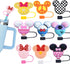 9 pcs Silicone Straw Covers Cap for Stanley 20 30&40 Oz Cup,10mm Diameter Different Cute Mouse Ears Straw Toppers for Stanley 40Oz Tumbler, Dust-P...