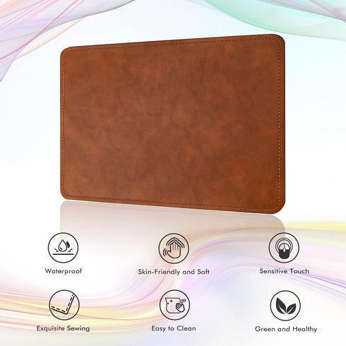 Mouse Pad, PU Mouse Pad?Leather Mouse Pad with Stitched Edge Micro-Fiber Base with Non-Slip Waterproof?Mouse Pad for Computers?Laptop? 8x11Inch (B...