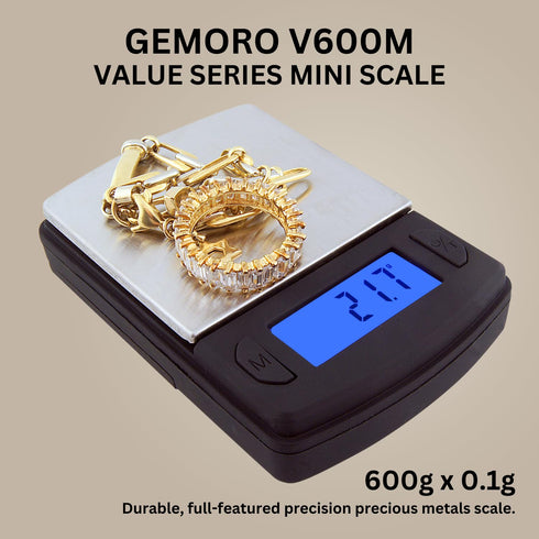 GemOro Platinum V600M | Durable Precise Jewelers Countertop Portable Mini Scale | Digital Precision Tool with Expert Professional Reading & Accura...