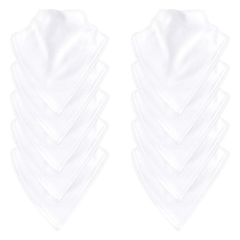 Touched by Nature Unisex Baby Organic Cotton Bandana Bibs, White, One Size...