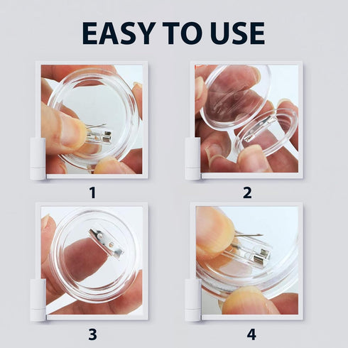 20 Pack Clear Button Pins 1.5 inch DIY Button Pins Kit Make Your Own Acrylic Buttons with Sublimation Button Maker Set for for Christmas Craft Sup...