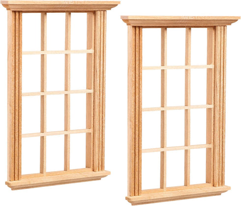 2pcs Mini Furniture Doll House Miniature Window Frame Model Decoration Windows Dollhouse Furniture...