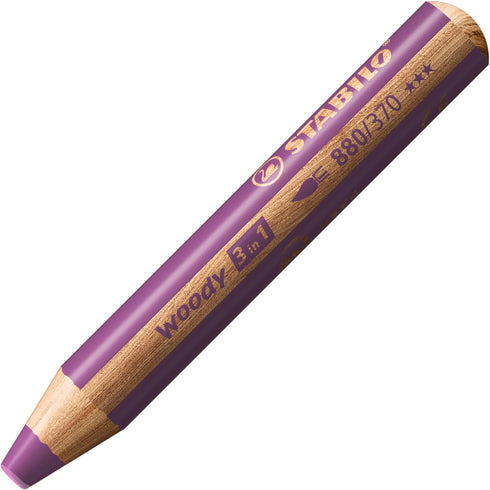STABILO Multi-talented Pencil woody 3-in-1 - Single Pencil - Lilac...
