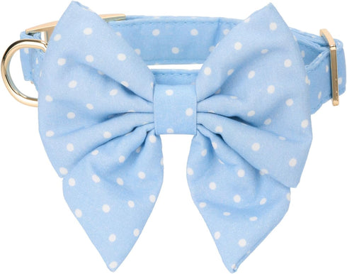 Adjustable Pet Bow Tie and Dog Collar for Lady Small Medium Large Dogs, Puppy Collar with Bowtie, Cute Lady Bow and Dog Collars - Comfort Soft Cot...