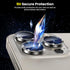 Tensea for iPhone 15 Pro/iPhone 15 Pro Max Camera Lens Protector, 9H Tempered Glass Camera Cover Screen Protector, Metal Individual Ring for iPhon...