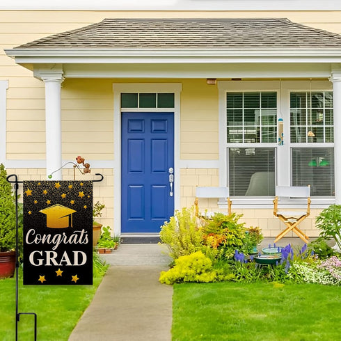 Congrats Grad Garden Flag, 2024 Graduation Flag, Kindergarten Primary/Middle School High School College Graduation Outdoor Yard Decor...