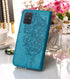 for Samsung Galaxy A51 Case Wallet, Butterfly Floral Embossed, Wrist Strap, Card Holder Slots, Stand Leather Protective Flip Phone Cover (Non 5G V...