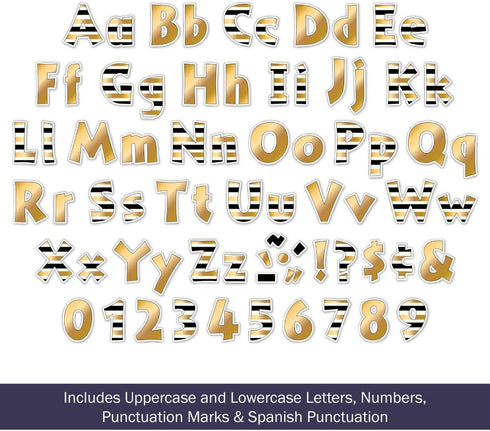 Barker Creek Letter Pop-Outs, 4" Gold, Multicolor Designer Letters for Bulletin Boards, Breakrooms, Reception Areas, Signs, Displays, and More! 4"...