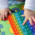 7.8in Big Size P0pp Math Toys , Rainbow Square Fidget Ttoy 100bubbles Stress Relieving Fidget Game for Teachers to Create Kinds of Math Manipulati...