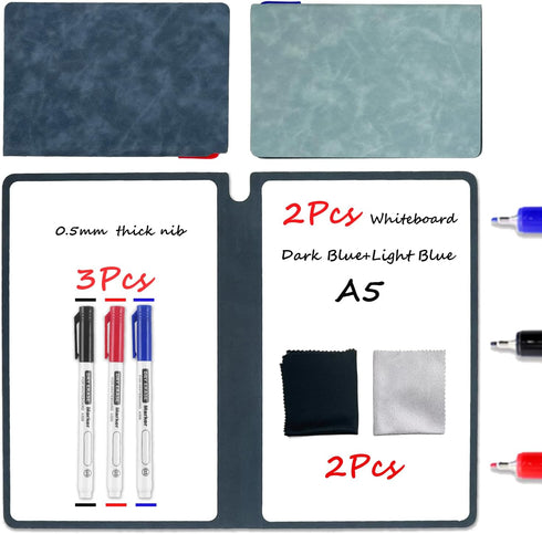 2Pcs Portable Small White Board Dry Erase Board,Reusable Erasable White Board with 3 Dry Erase Pen 2 Erasing Cloth for Business School Home Office...