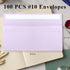 100 Pack Light Purple #10 Business Envelopes, Standard Envelopes Self Seal, 4 1/8 x 9 1/2 Inch Letter Size Business Mailing Envelopes for Checks I...