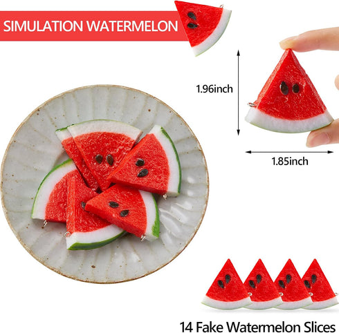 Yaomiao Fake Watermelon Simulation Watermelon Slices Artificial Fruit Slice Realistic Lifelike Fake Fruits Plastic Decor for Photography Props...