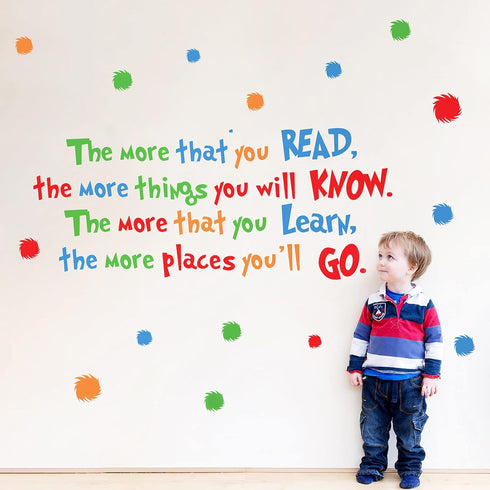 decalmile Reading Wall Decals Inspirational Quotes and Sayings Children Wall Stickers Kids Bedroom Classroom Wall Decor...