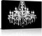 Canvas Print Wall Art - White Crystal Chandelier on Black Background - Wall Decor Modern Artwork Paintings Pictures for Living Room Stretched and ...