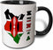 3dRose (mug_151943_4) Kenya flag in outline map of country and name Kenya - Two Tone Black Mug, 11oz...