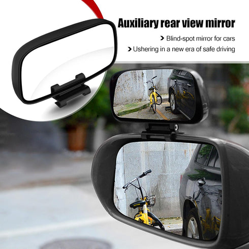 Universal Wide Angle HD Adjustable Vehicle Rearview Mirror Accessories, 4.92In x 2.36In, Waterproof (Black & Silver)...