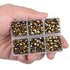 LPBeads 6400 Pieces Hotfix Rhinestones Metallic Gold Flat Back 5 Mixed Sizes Crystal Round Glass Gems with Tweezers and Picking Rhinestones Pen...