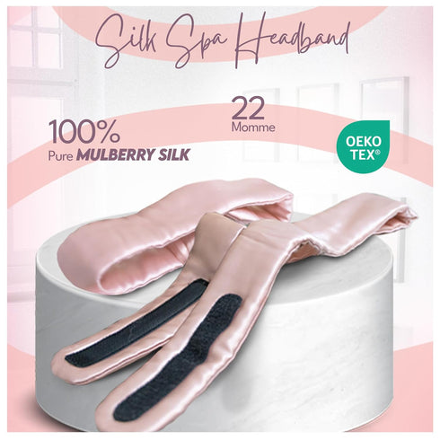 Celestial Silk Spa Headband 100% Mulberry Silk Adjustable Facial Headband for Women - Use for Washing Face, Skincare, Makeup – Silk Beauty Hairban...