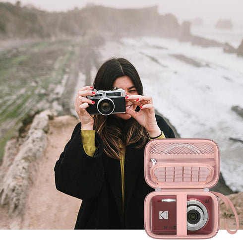 Camera Carrying Case for KODAK PIXPRO FZ55/ FZ53/ FZ45/ FZ43 16MP Digital Camera, Vlogging Camera Storage Holder Trave Bag, Mesh Bag Fits Batterie...