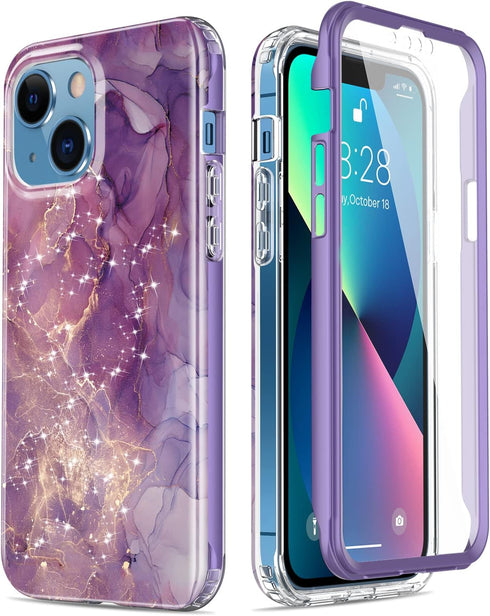 Esdot for iPhone 13 Case with Built-in Screen Protector,Military Grade Rugged Cover with Fashionable Designs for Women Girls,Protective Phone Case...