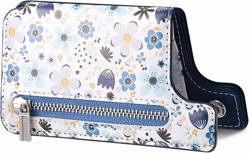 Stick on Wallet for Phone Case, Credit Adhesive Card Holder for Back of Phone Cases Flip Leather Zipper Flower Wallet Sleeve Compatible with iPhon...