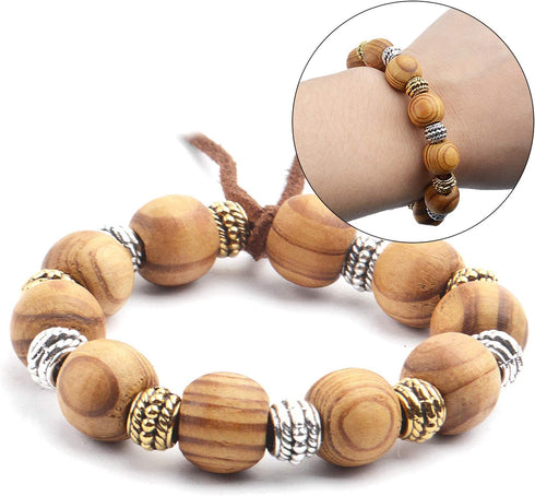 Large Hole Beads,100pcs 8mm Tibetan Barrel Spacer Beads European Charms Beads with 4mm Hole for Bracelet Necklaces Jewelry Making...
