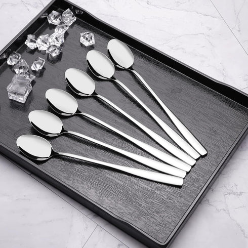 Bringer Stainless Steel Long Handle Iced Tea Spoons, Cocktail Stirring Spoons Set, Pack of 12...