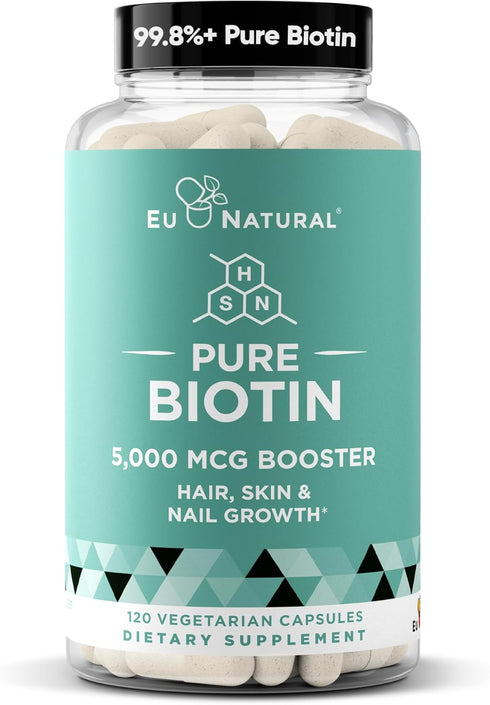 Biotin 5000 mcg Hair Skin Nails Supplement – High-Potency Hair Growth Vitamins for Women & Men – Provide Powerful Support for Healthy Hair, Strong...