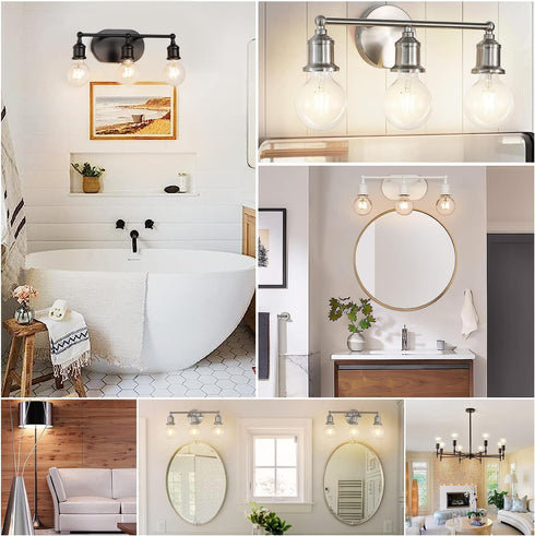 G25 LED Edison Vanity Globe Light Bulbs, LED Filament Light Bulb, 6W Equivalent to 60W, G80 Dimmable 700LM E26 Medium Base, Bathroom Vanity Mirror...
