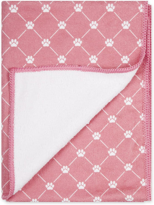 Bone Dry Pet Grooming Towel Collection Trellis Print, Microfiber Absorbent Drying Set, 15x30, Rose, 3 Count...
