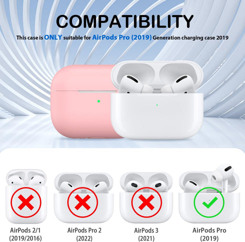 AirPods Pro Case Cover, Military Grade Anti-Fall Soft Silicone Shock-Absorbing Protective AirPods Pro 2nd/1st Generation Case with Keychain and Cl...