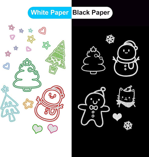 Outline Markers Self-outline Metallic Markers, 12 Colors Double Line Outline Markers, Super Squiggles Shimmer Outline Glitter Pen Set for Christma...