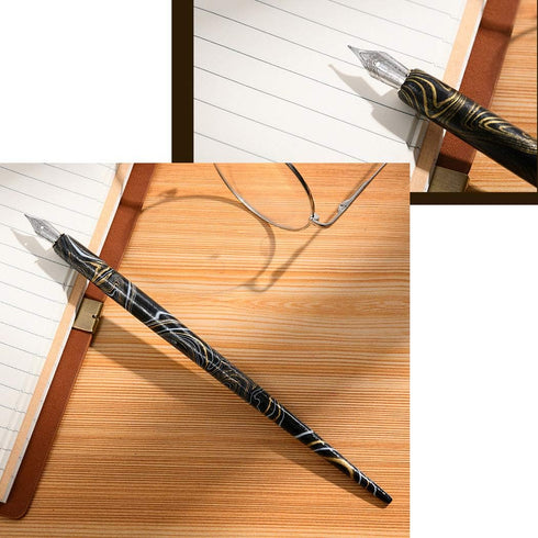 Professional Manga Gothic Pen Dip Pen Calligraphy Drawing Pen Kit, 7 Pen Holders Handles, 12 Nibs (7 Fountain Pen Nib, 5 Flat Nib) - 7 Pcs C...