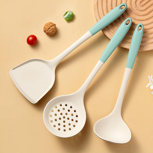 Silicone Kitchen Utensils Set, Non Stick Kitchen Spatulas Cooking Turners High Heat Resistant Cookware Kitchen Helper, 3 Pack...