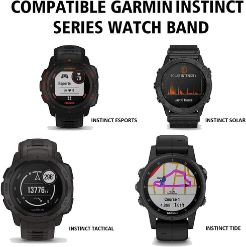ANCOOL Compatible with Garmin Instinct 2 Band, Soft Silicone Watchband Replacement for Garmin Instinct Tide/Esports/Solar/Tactical Smartwatches, B...