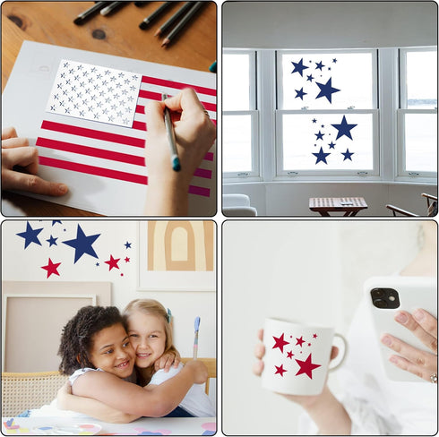 American Flag 50 Stars Stencil Template Large Plastic Reusable Star Stencil Template for Painting on Wood Paper Fabric Glass Wall Independence Day...