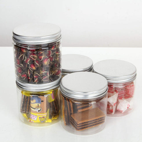 24Pack 6 oz Empty Plastic Jars with Lids - Clear, Wide Mouth, Airtight, Gift & Food Jars for Travel, Home, Kitchen & Slime Making...