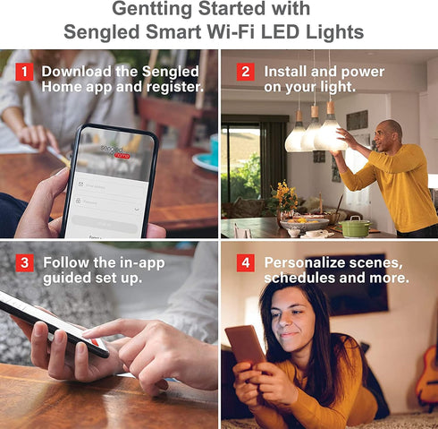 Sengled Alexa, WiFi, Smart Light Bulbs that Work with Alexa & Google Assistant,A19 Soft White(2700K)No Hub Required,800LM 60W Equivalent HighCRI)9...