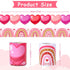 2 Rolls 66ft Valentines Day Bulletin Board Borders Pink Red Love Heart Boho Rainbow Decorations Paper Border Trim for Classroom School Blackboard ...
